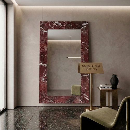 Red marble full length floor - red,